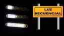 Direccional Moto Universal Negro Mate Running Azul Led 2 Pzs
