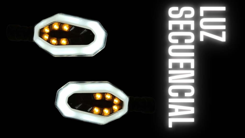 Direccional Leds Bi-color Running Moto Universal 2 Piezas