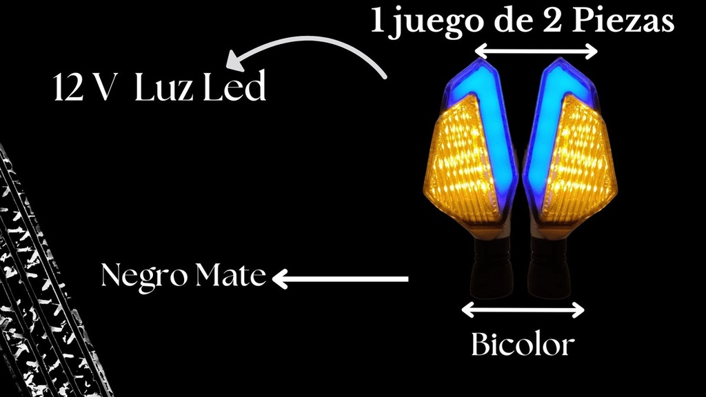 Direccional Bi-color Moto Universal Led  2 Piezas