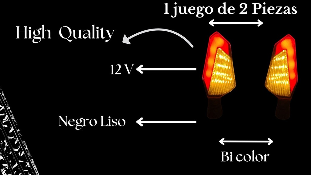Direccional Bi-color Moto Universal Led  2 Piezas