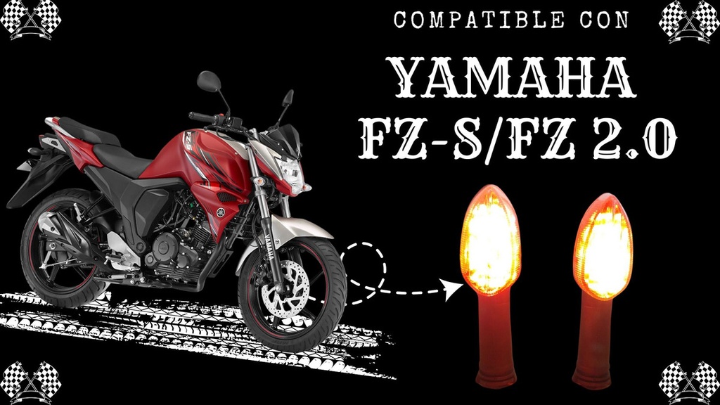 Direccional Trasera Yamaha Fz-s/ Fz 2.0 Transparente 2 Pzs
