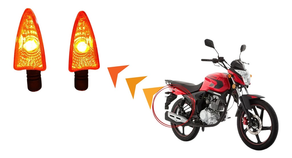 Direccional Traseras Amarillo Dt150sport/ Ft180ts