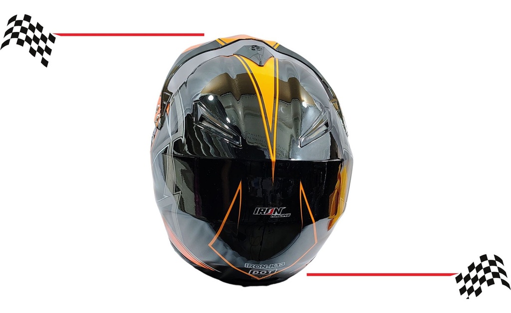 Casco Abatible Cross Iron Racing K13 Acabado Brilloso Dot