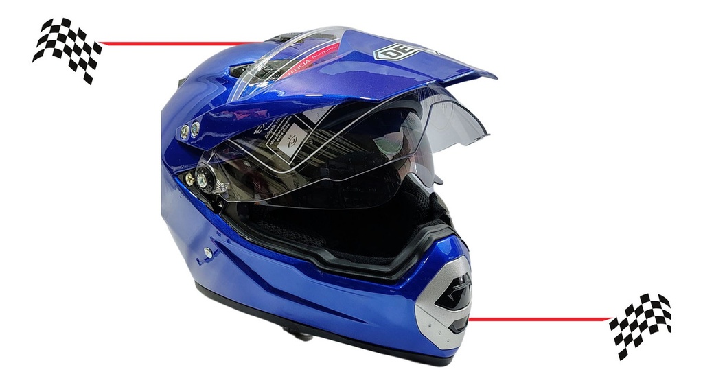 Casco Cross Cerrado  Doble Mica Dot