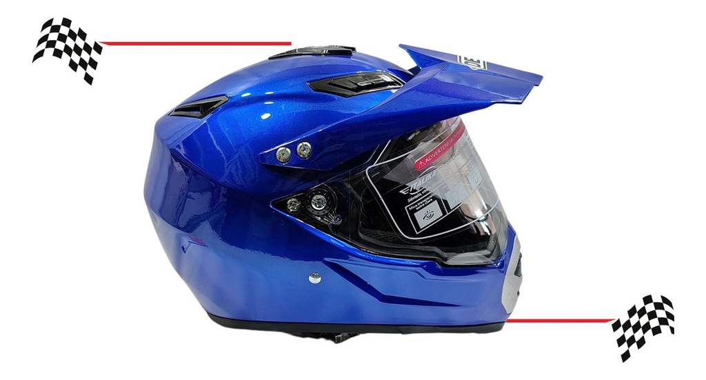 Casco Cross Cerrado  Doble Mica Dot
