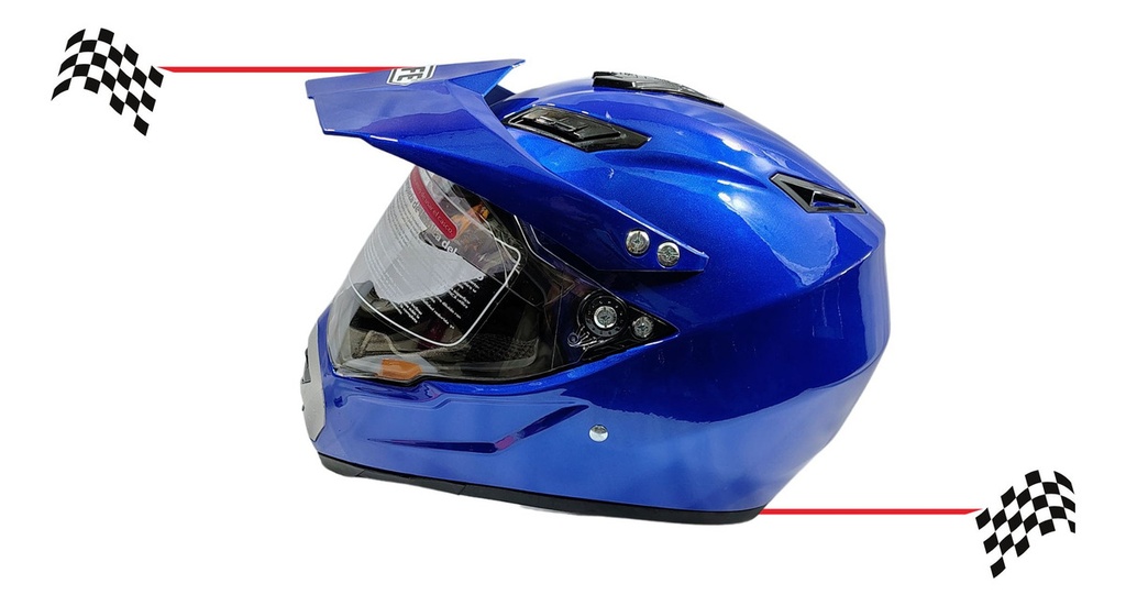 Casco Cross Cerrado  Doble Mica Dot