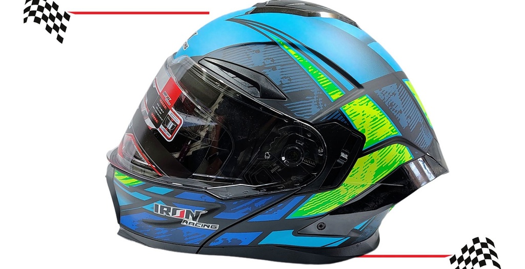 Casco Abatible Iron Racing Tretech Doble Mica Cert Dot