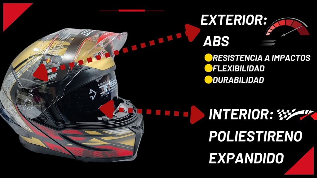 Casco Abatible Iron Racing Tretech Doble Mica Cert Dot