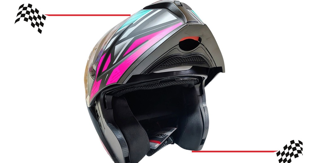 Casco Abatible Iron Racing Tretech Doble Mica Cert Dot
