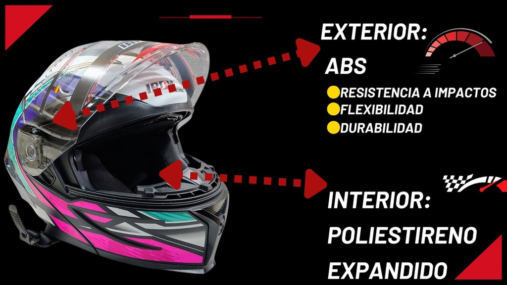 Casco Abatible Iron Racing Tretech Doble Mica Cert Dot