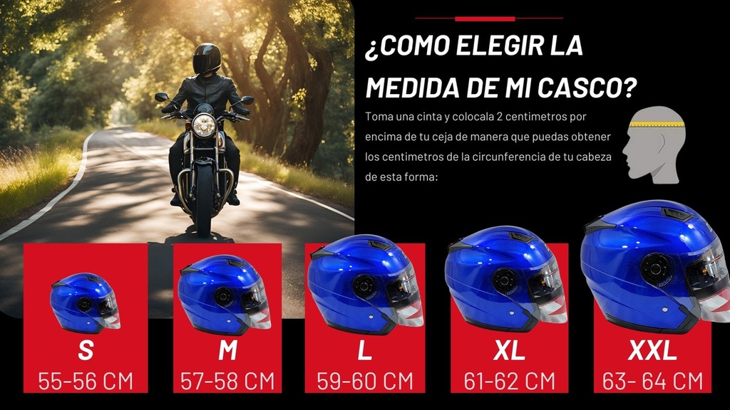 Casco 3/4 Doble Mica Mod. Europeo