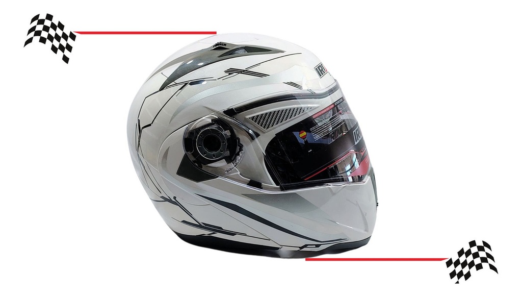 Casco Abatible Iron Racing Dot  Ir-105 Doble Mica