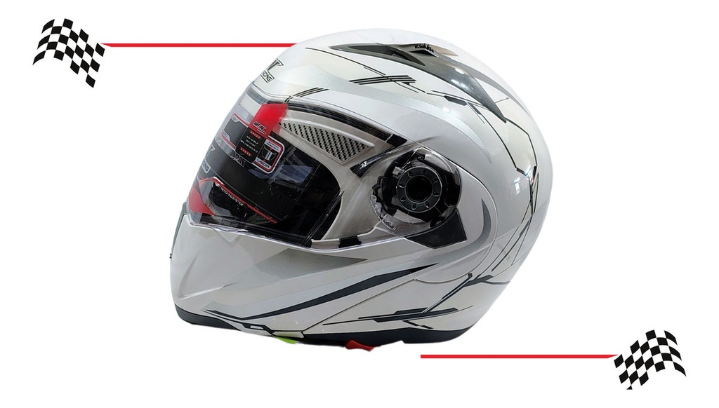 Casco Abatible Iron Racing Dot  Ir-105 Doble Mica