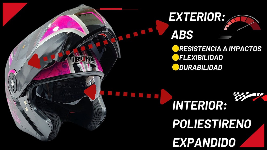 Casco Abatible Doble Mica Aphrodite Violeta L
