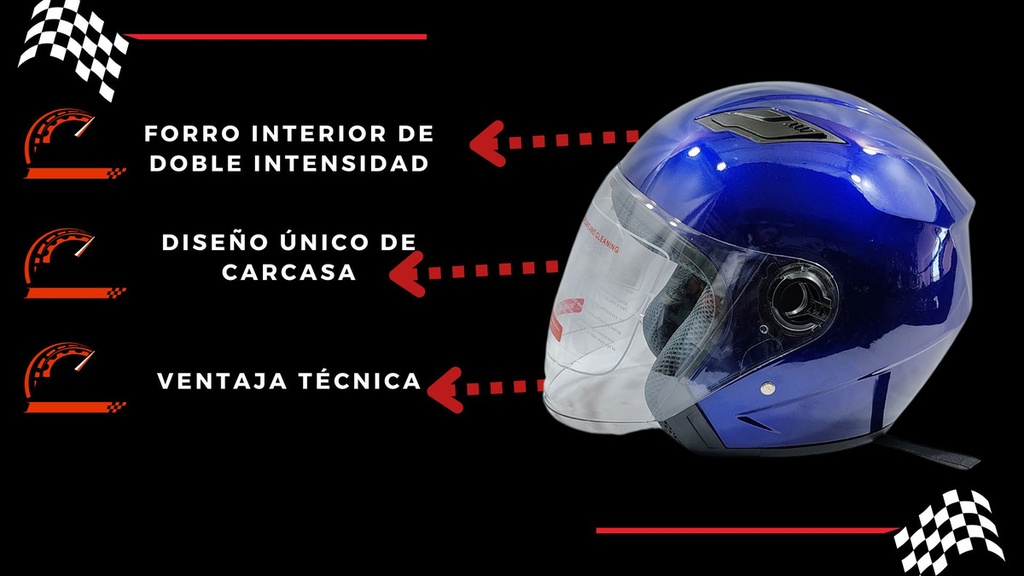 Casco Para Moto Generico Abierto Con Visera