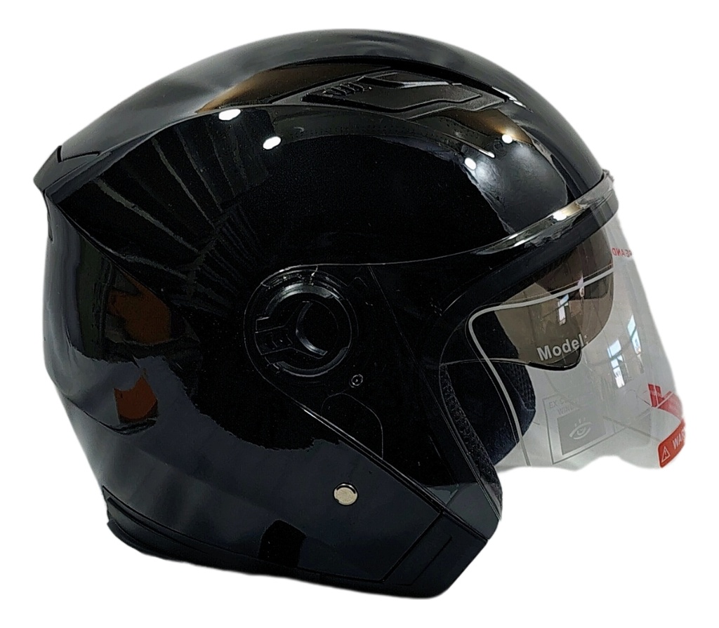 Casco Genérico Abierto Con Doble Visor Negro