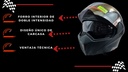 Casco Abatible  Doble Mica Negro Brillante