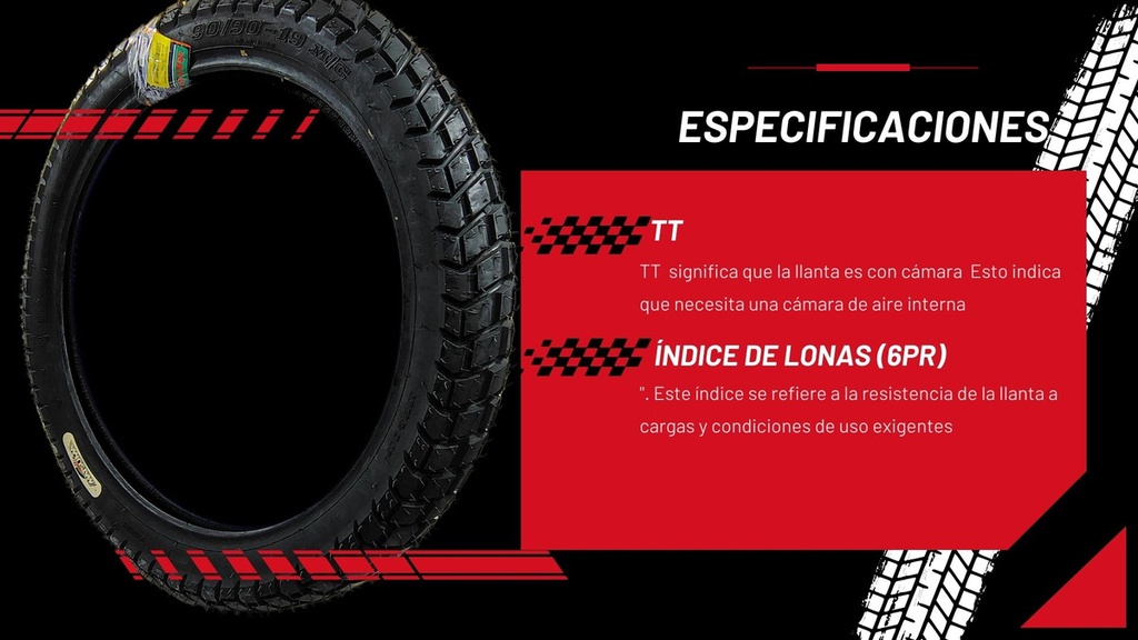 Llanta Moto Matsuma 90/90-19 6pr Tt 236kg 58p Dot