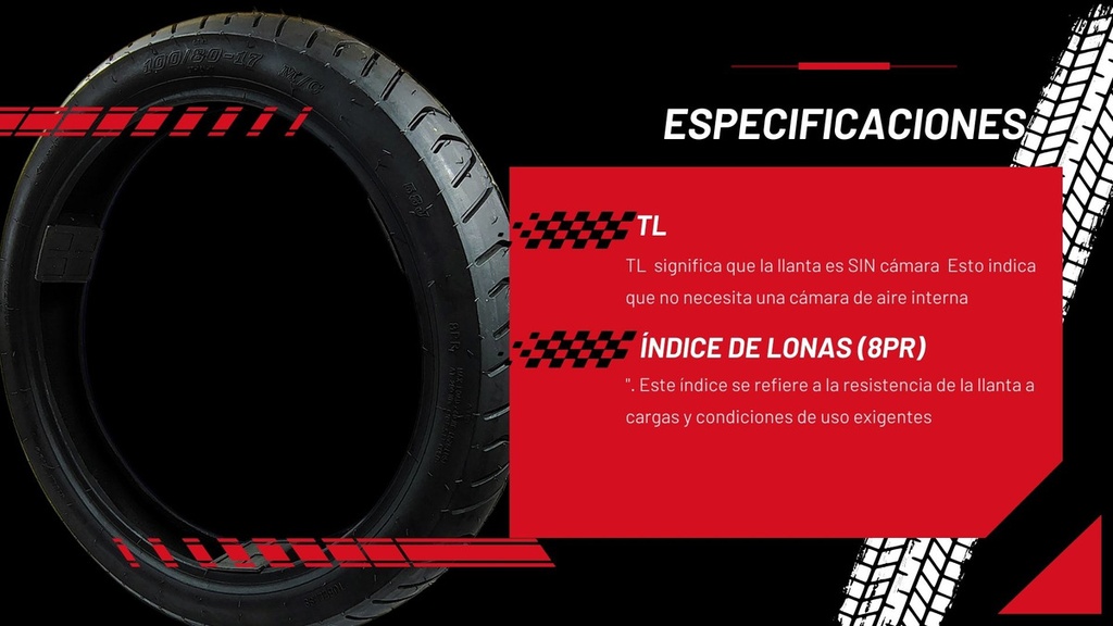 Llanta Moto Matsuma 100/80-17 St-086-01 Tl 240kg 58j