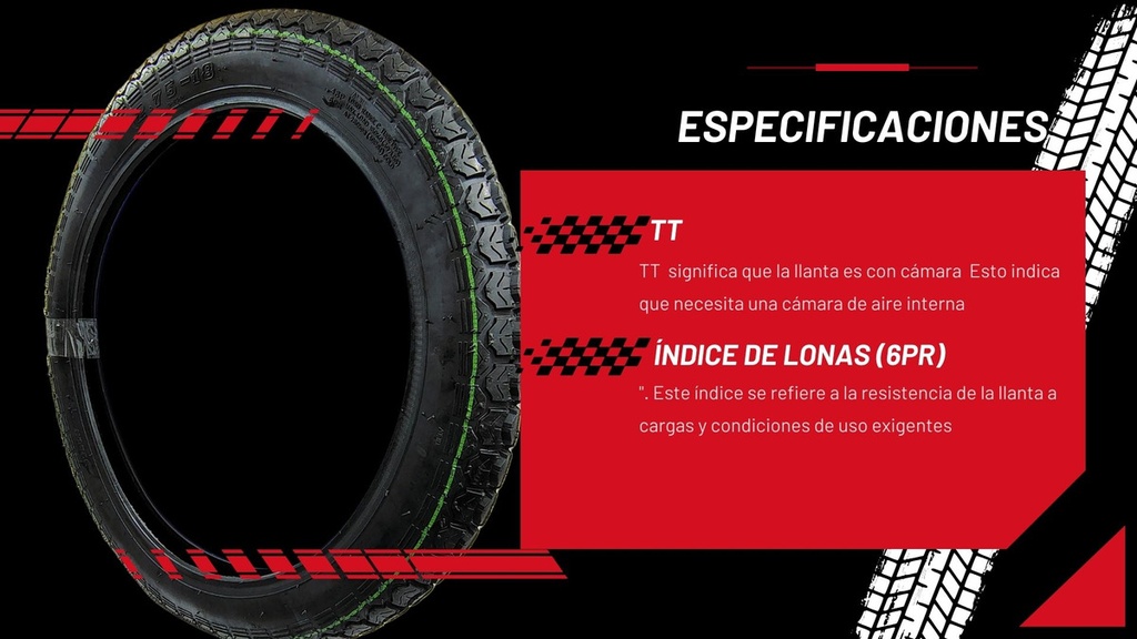 Llanta Moto Matsuma Cx-210-04 2.75-18 6pr Tt 180kg 48p Dot