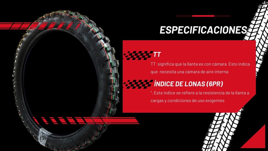Llanta Moto Motoking 3.00-21 Tt 6pr 57p 230 Kg