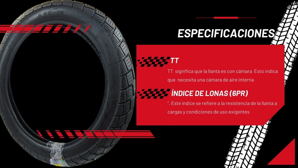 Llanta Moto 2.75-17 6pr Matsuma 47p 175kg