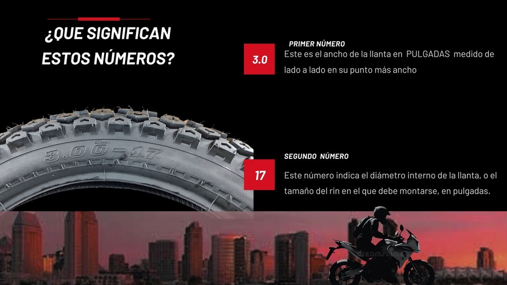 Llanta Moto Matsuma 3.00-17 Tt Caballo Taco 6pr 190kg 50l