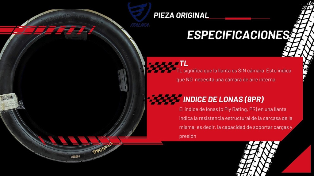 Llanta Moto City Road F-820-01 130/70-17 Italika Tl 325kg