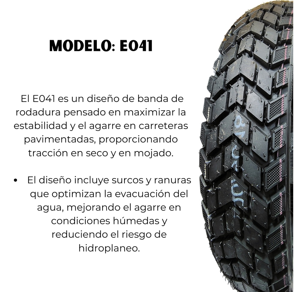 Llanta Moto 100/90-18 Tl 8pr E041  Alta Resistencia