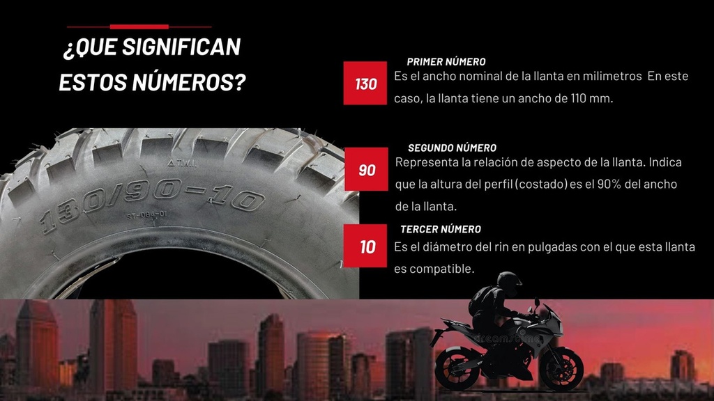 Llanta Moto 130/90-10 Tl Ws150, Ws175 Scooter -alta Calidad