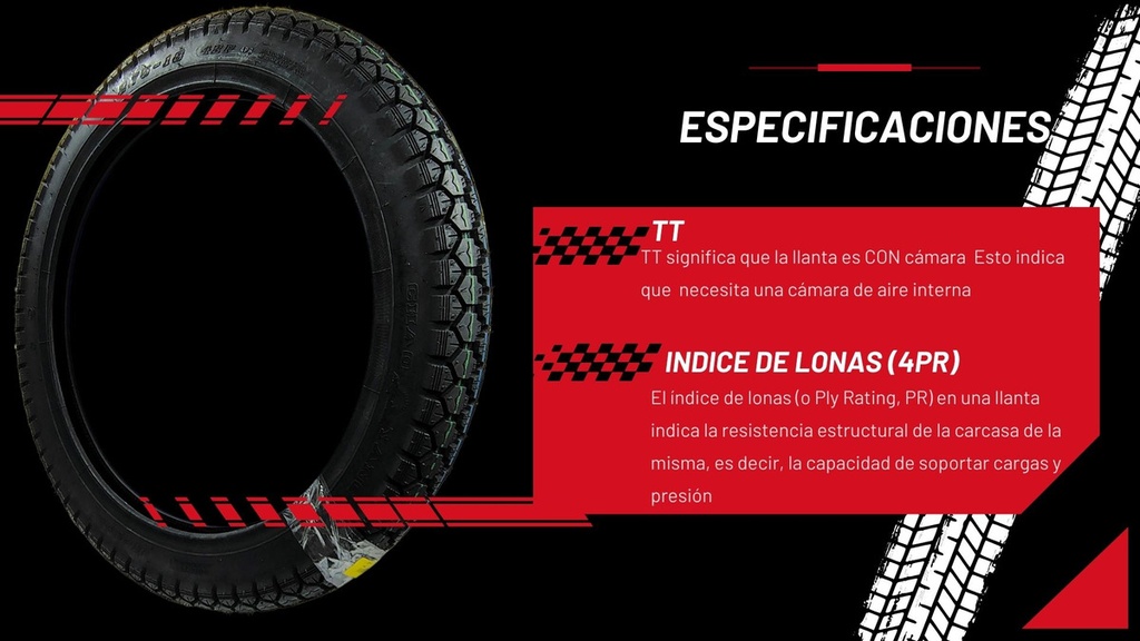 Llanta Moto Chaoyang 2.75-18 4pr 4 Capas Tt H606