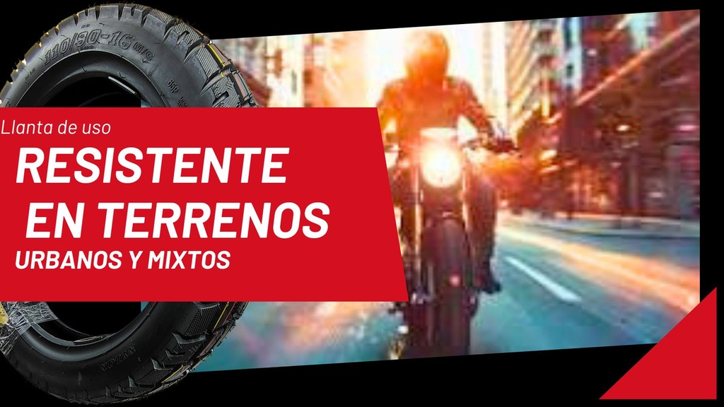 Llanta Matsuma 110/90-16 Tubeless St-078-02 8pr 65p Moto