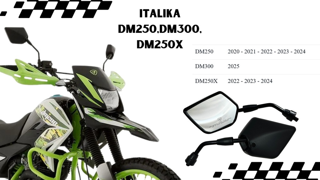 Espejo Italika Original Izquierdo Dm250, Dm300, Dm250x
