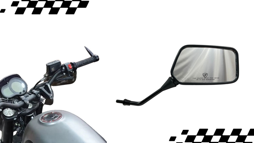 Espejo Retrovisor Moto Italika Atv250 Negro