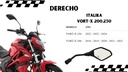 Espejo Italika 1 Pieza Der O Izq Vort-x 200, 250 2018-2024