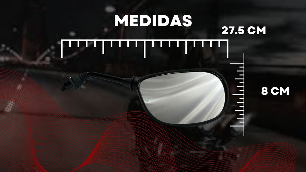 Espejo 1 Juego Moto Trabajo 110cc Ovalado