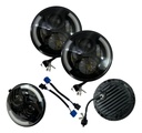 Par Faro Delantero 7  Redondo Led Ojo Angel Lupa 6500*2