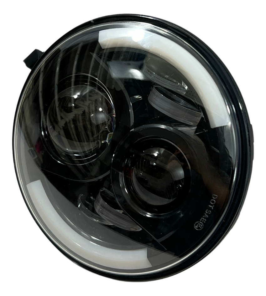 Par Faro Delantero 7  Redondo Led Ojo Angel Lupa 6500*2