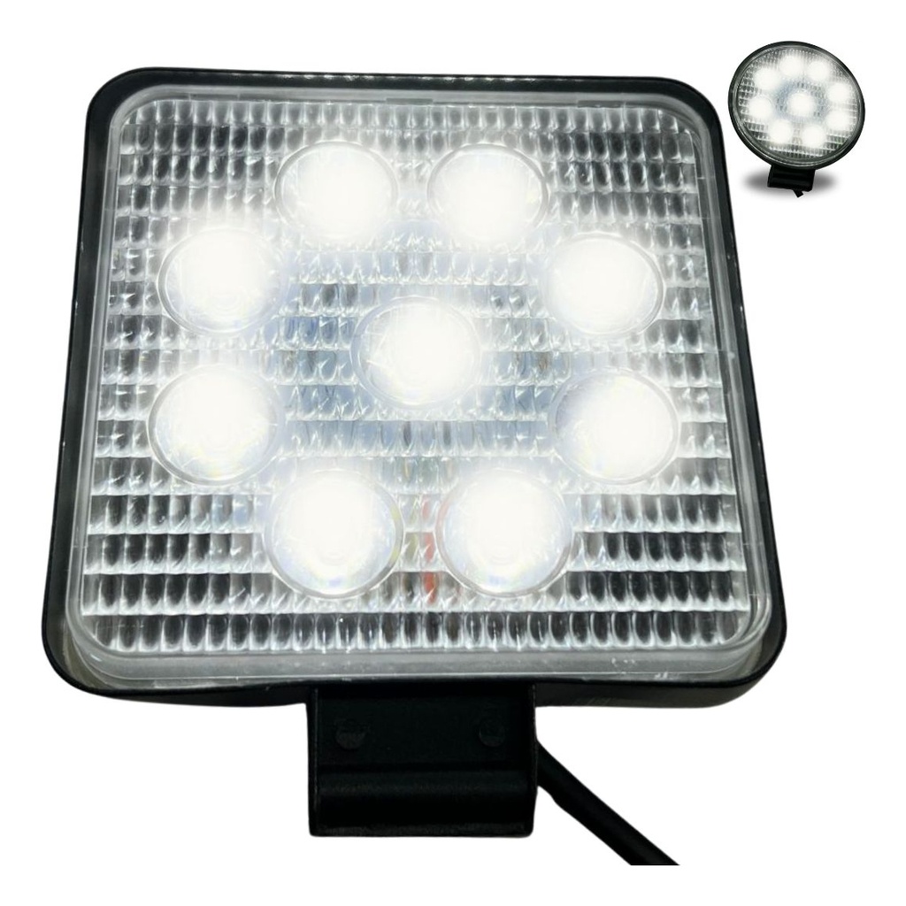 Par De Faro 9led 12v Universal Redondo Y Cuadrado