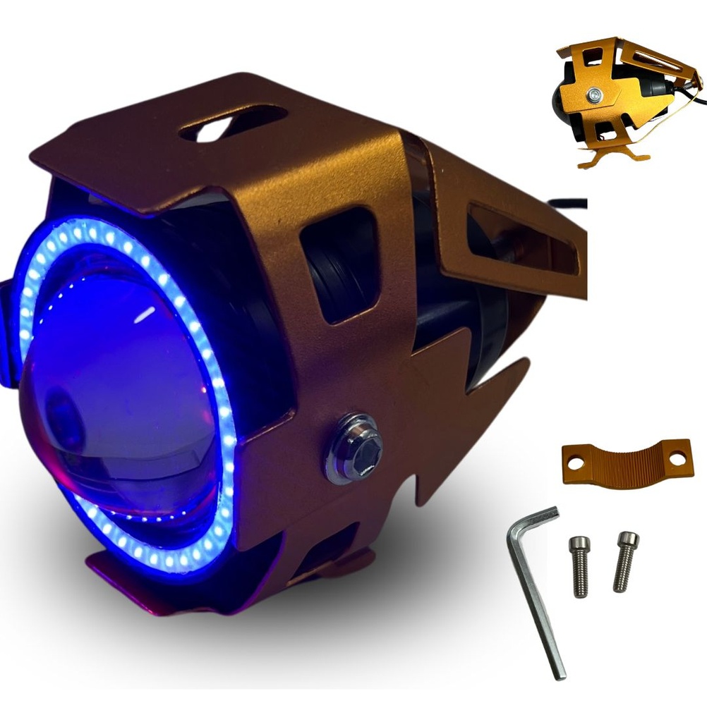 Faro Auxiliar Hyperled Lupa Angel 6000k Colores Varios