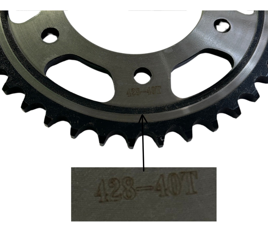 Engrane Traccion Trasero Acero #1045 40t Yamaha Fz16