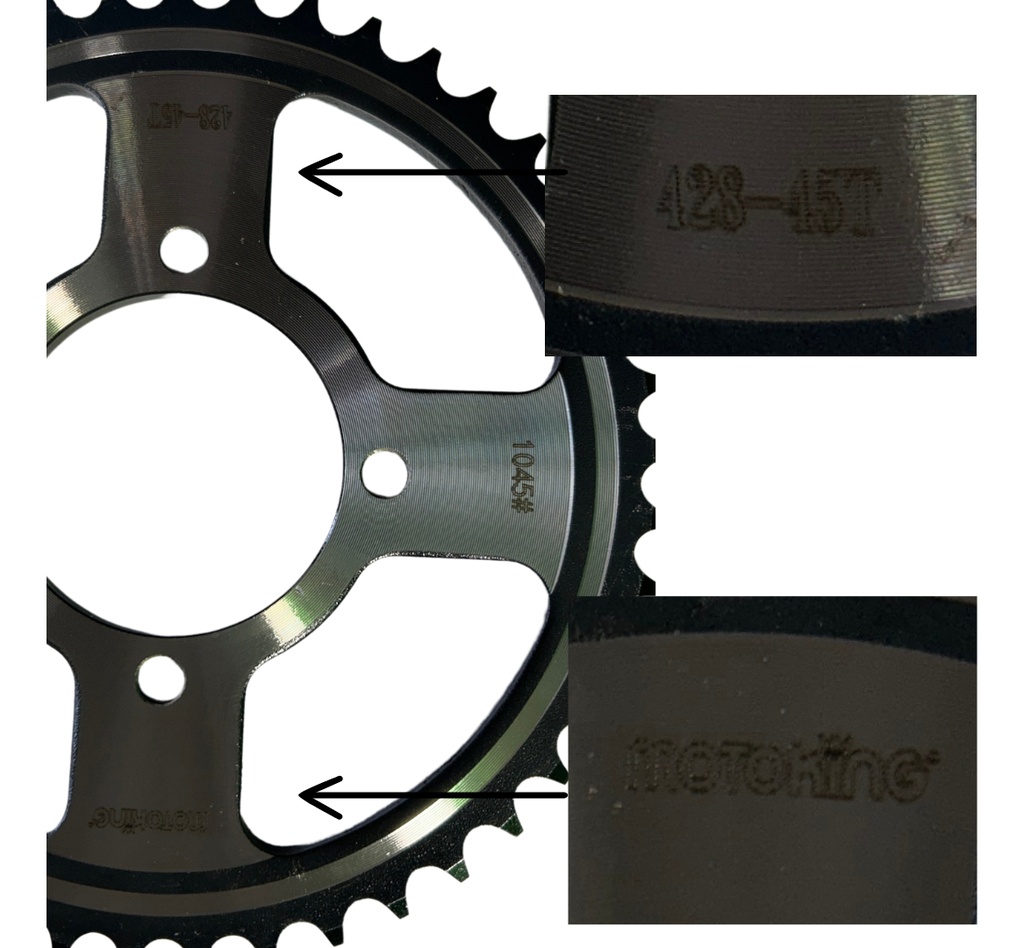 Engrane Traccion Trasero Acero #1045 45t Yamaha Ybr125