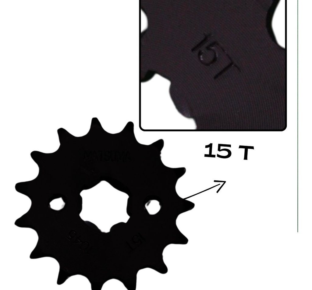 Engrane Traccion Delantero Acero #1045 15t Ybr125