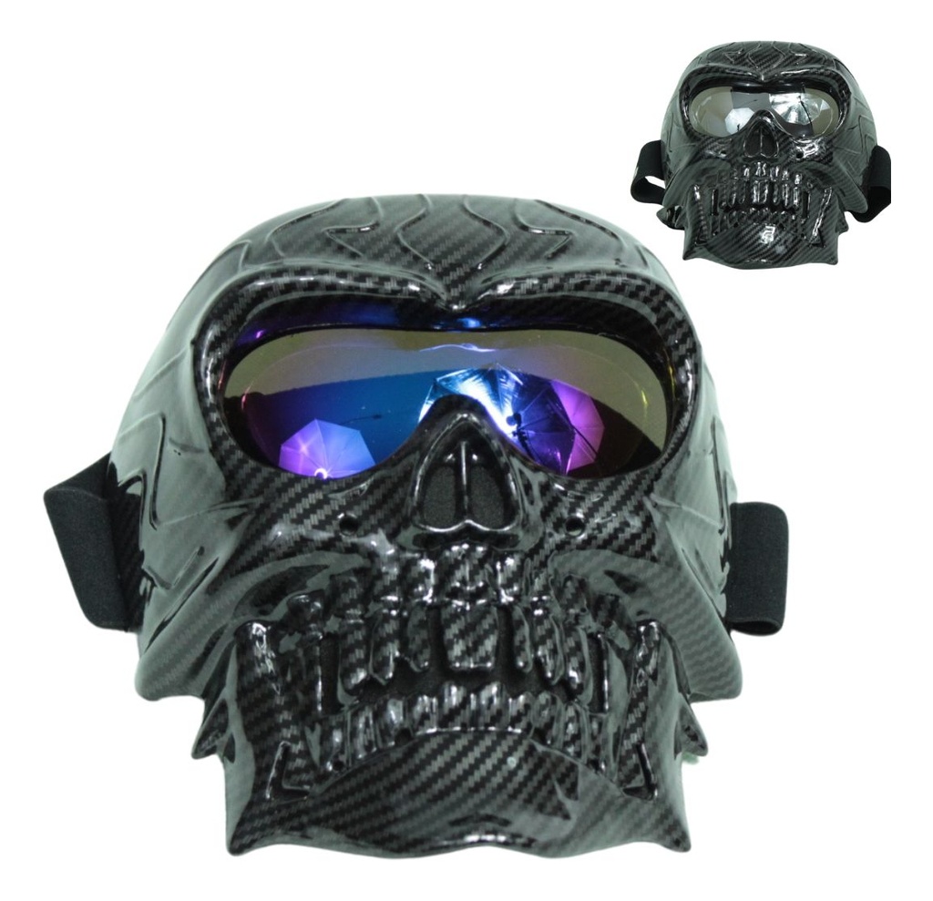 Goggles Para Moto Iron Racing Gris/ Negro Calavera