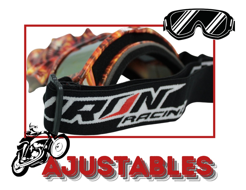 Goggles Para Moto  Máscara Calavera  Iron Racing Con Diseño