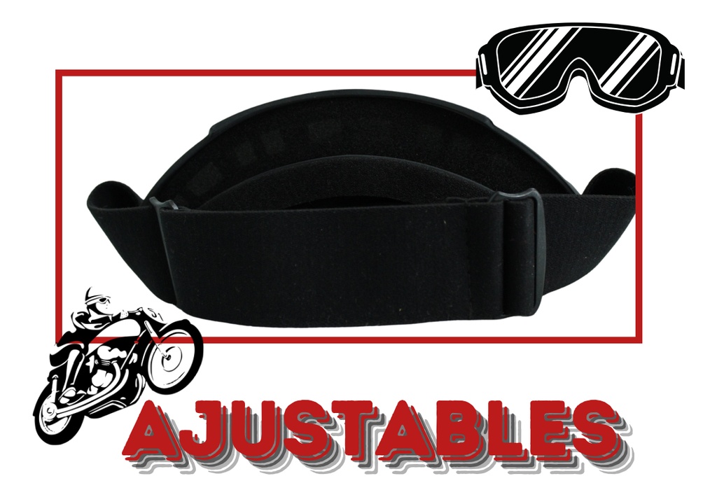 Goggles Para Moto Mascara Completa Color Negro Mate