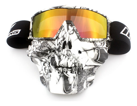 Googles Para Moto Con Mascara De  Calavera Diseño Cadenas