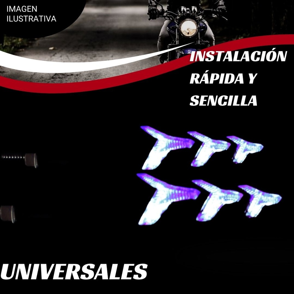 Direccional Led  Universal Motocicleta  Bi-color 12v 2piezas