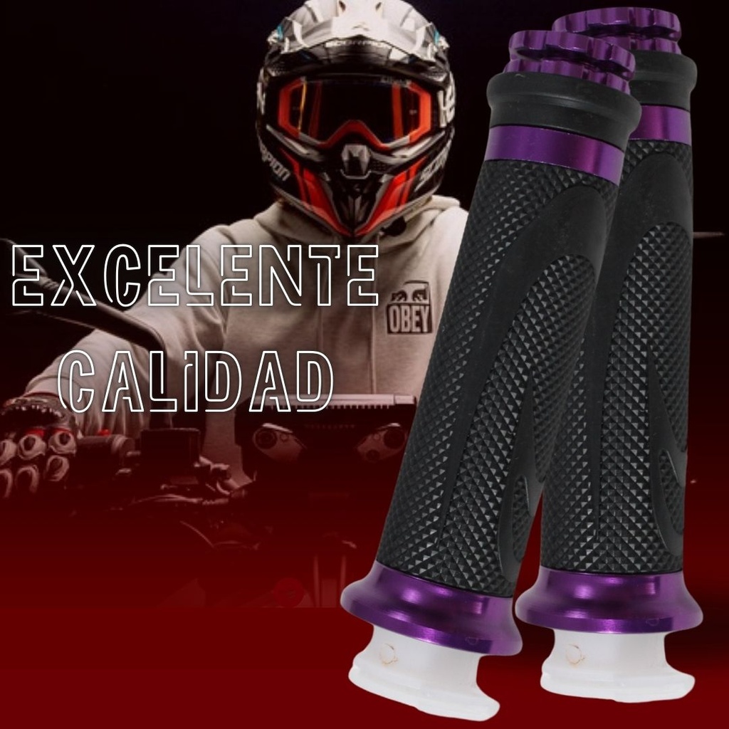 Juego Puños Para Moto De Aluminio Plata Marca Matsuma
