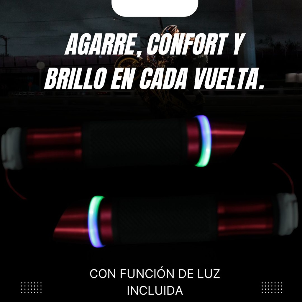 Juego De Puños Aluminio Para Moto Universal Con Luz Led